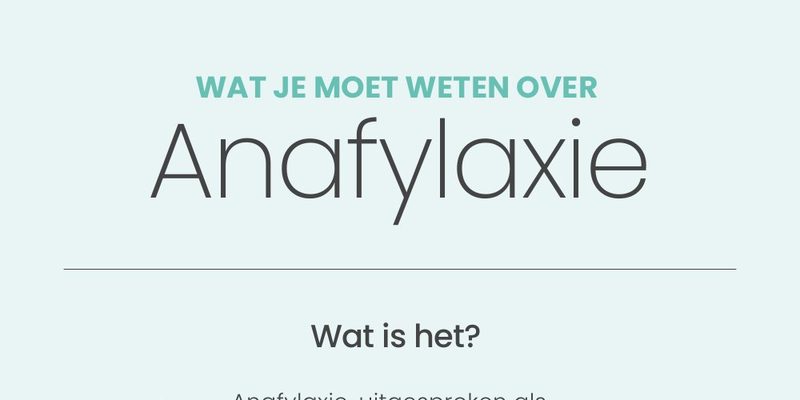 Bovenkant van de infographic met de titel Wat je moet weten over anafylaxie