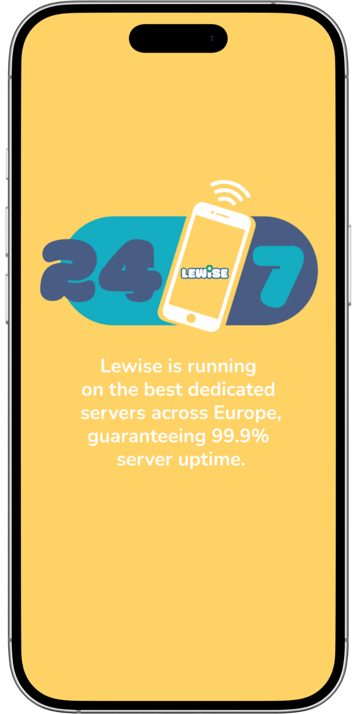 Lewise is altijd beschikbaar, 24 uur per dag en 7 dagen per week